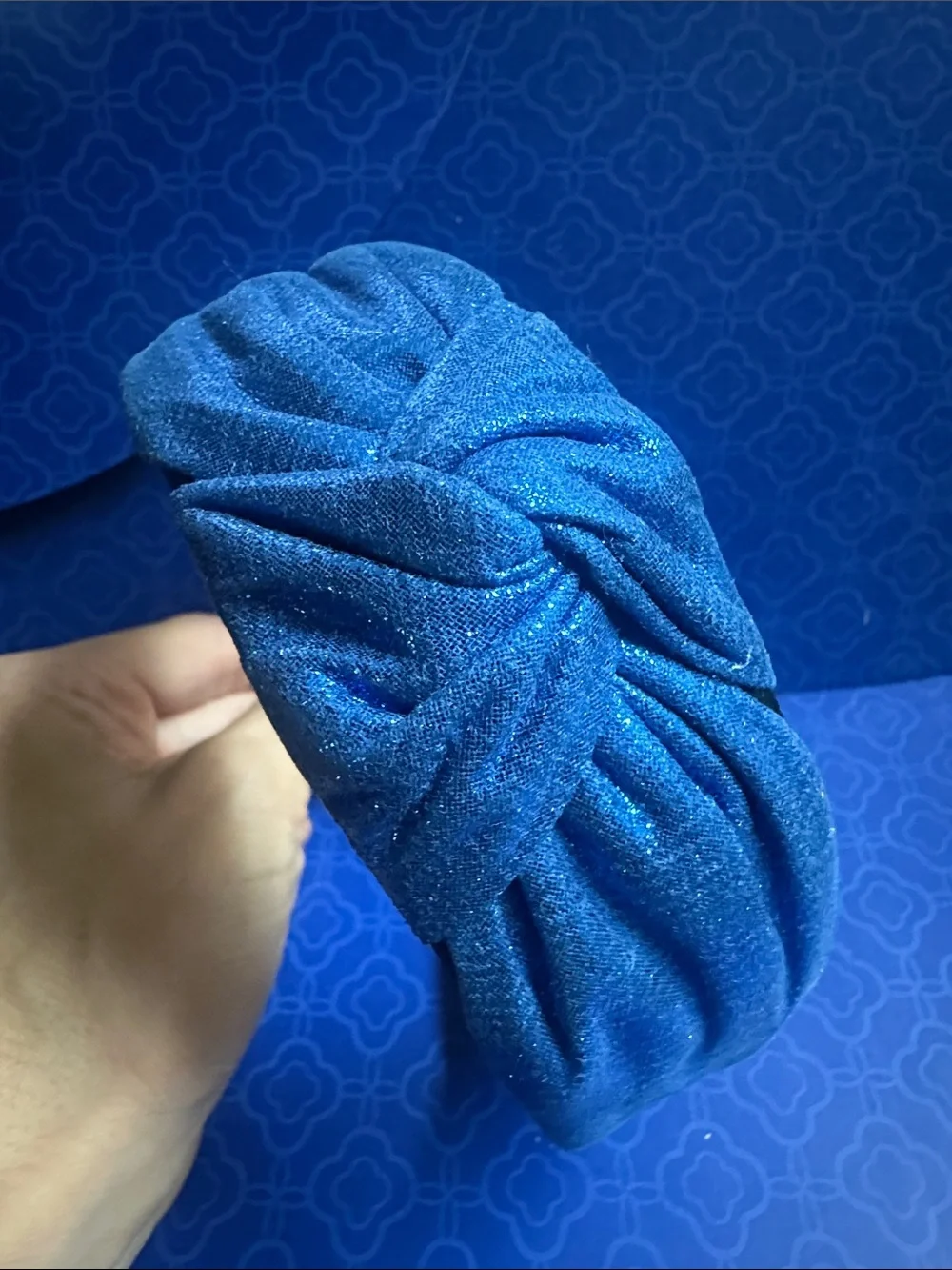 💙✨ Blue Shimmery Knotted Headband